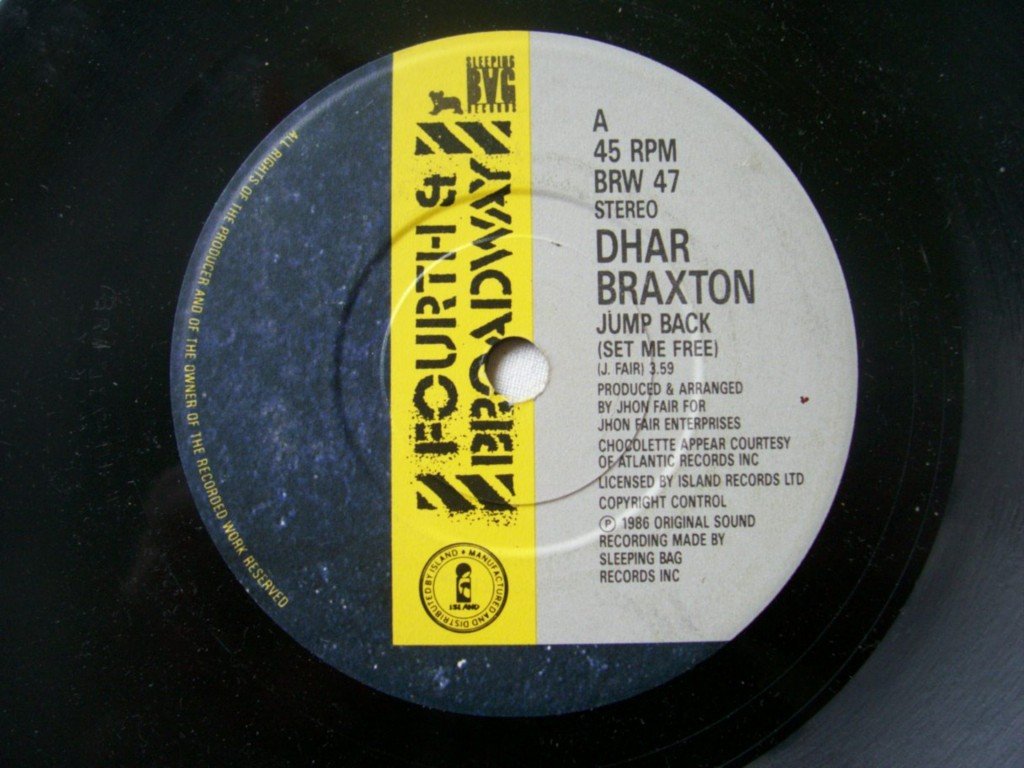 DHAR BRAXTON Jump Back (Set Me Free) UK 7" 45 Music
