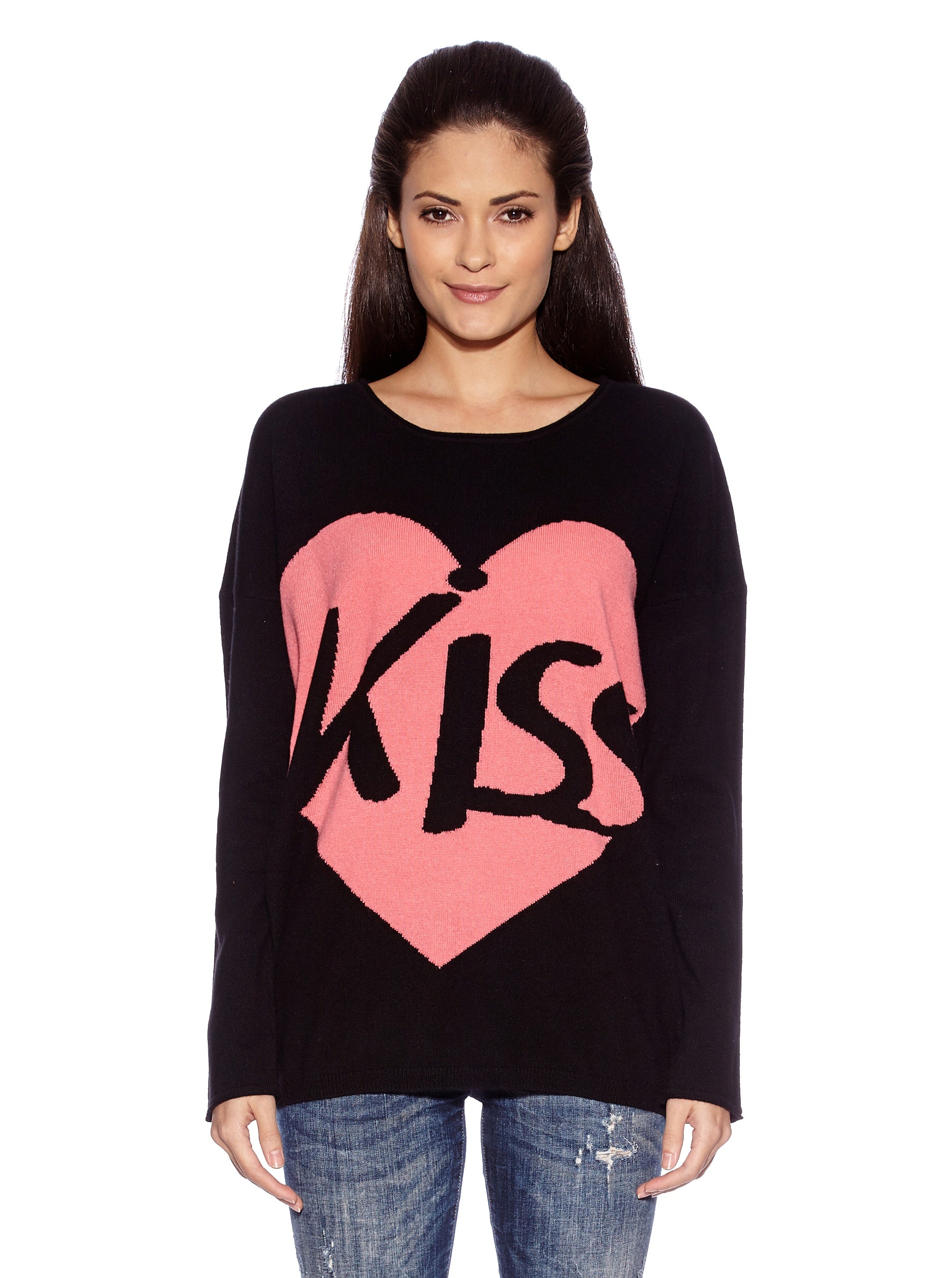 miss goodlife Pullover Kissherz schwarz/pink XS Music