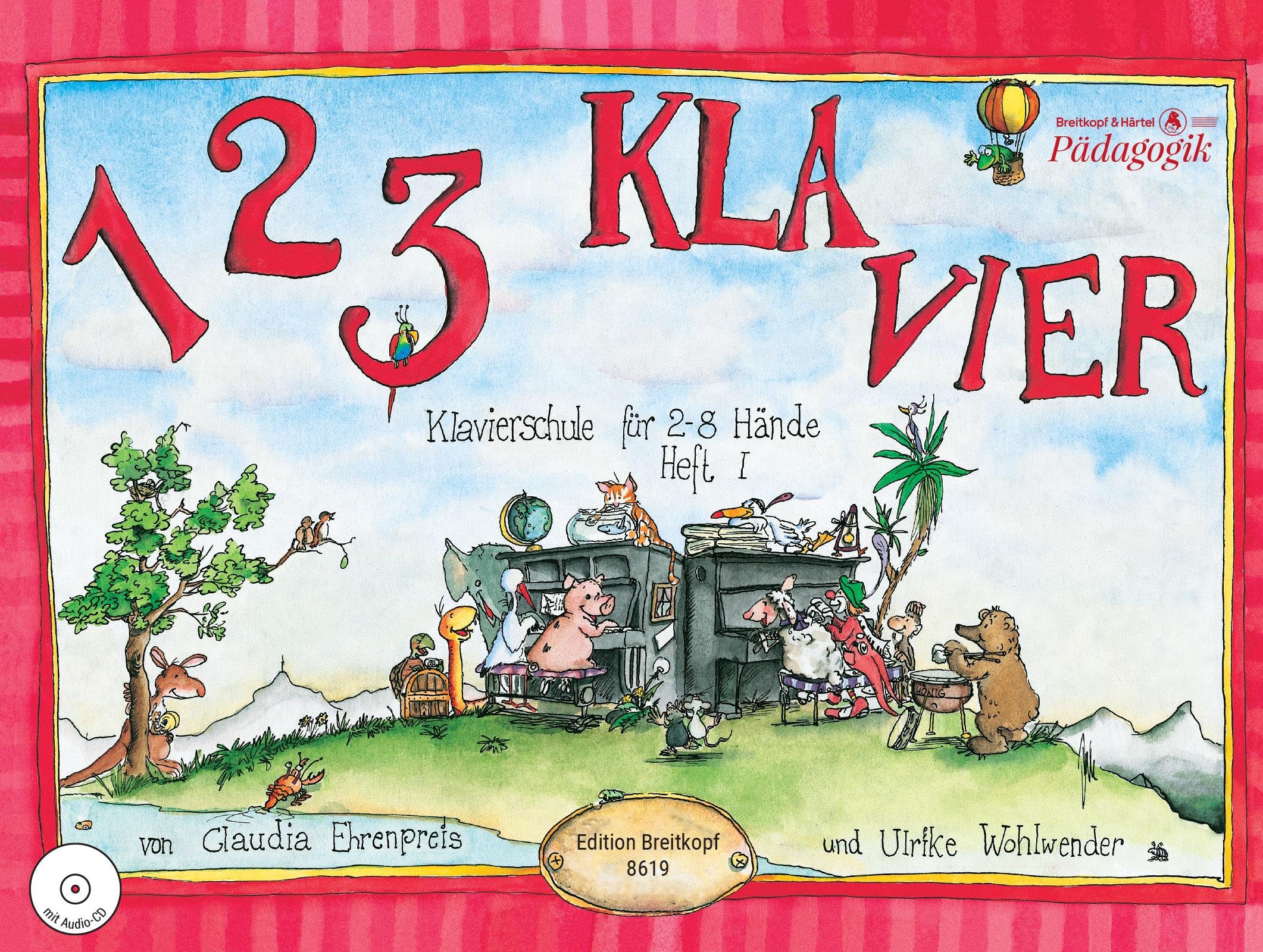 1 2 3 Klavier Heft 1 mit CD: Klavierschule für 2-8 Hände - Heft 1 mit CD zu Heft 1 und 2 Art & Literature