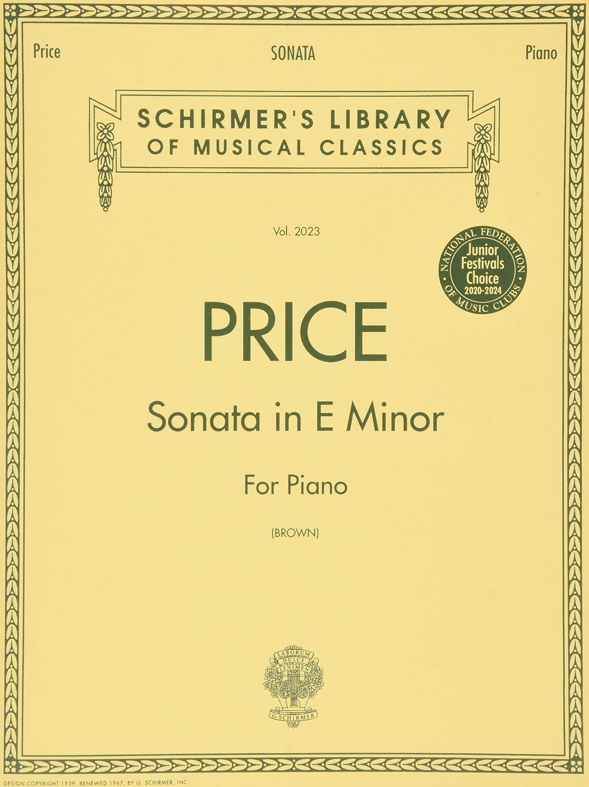 Sonata in E Minor: Piano Solo (Schirmer's Library of Musical Classics): Schirmer Library of Classics Volume 2023 Nfmc 2024-2028 Selection Piano Solo Social Sciences