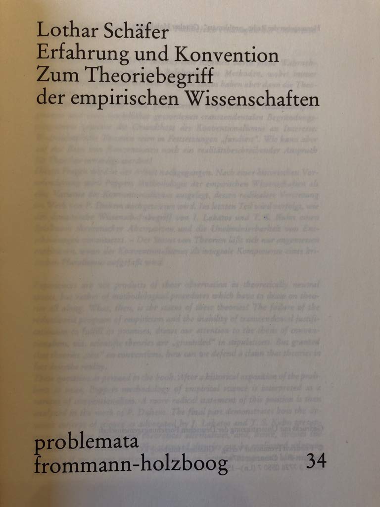Erfahrung und Konvention - Zum Theoriebegriff der empirischen Wissenschaften. Books