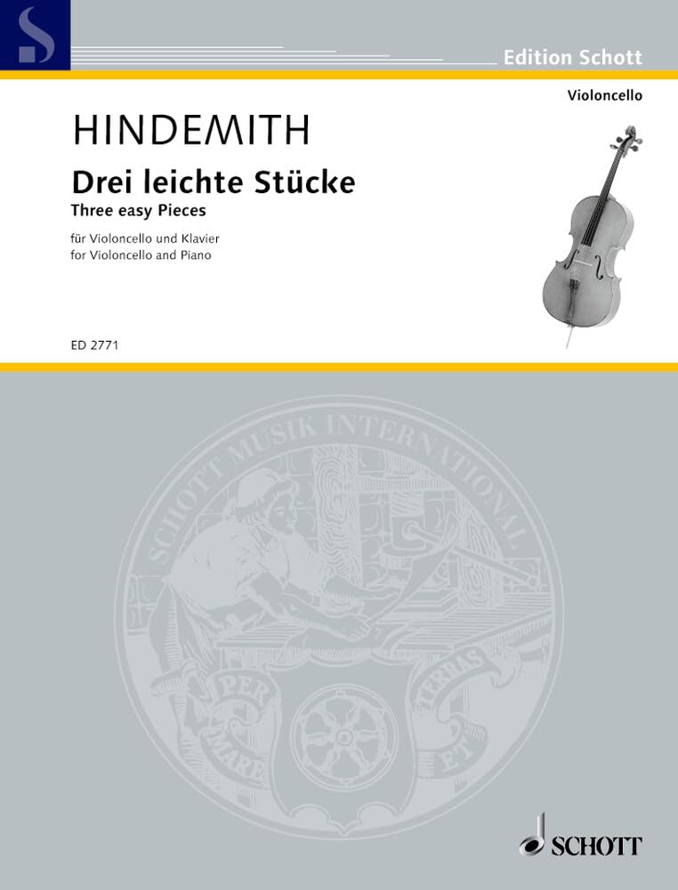 Drei leichte Stücke: (Violoncello in der 1. Lage). Violoncello und Klavier. (Edition Schott) Sheet Music
