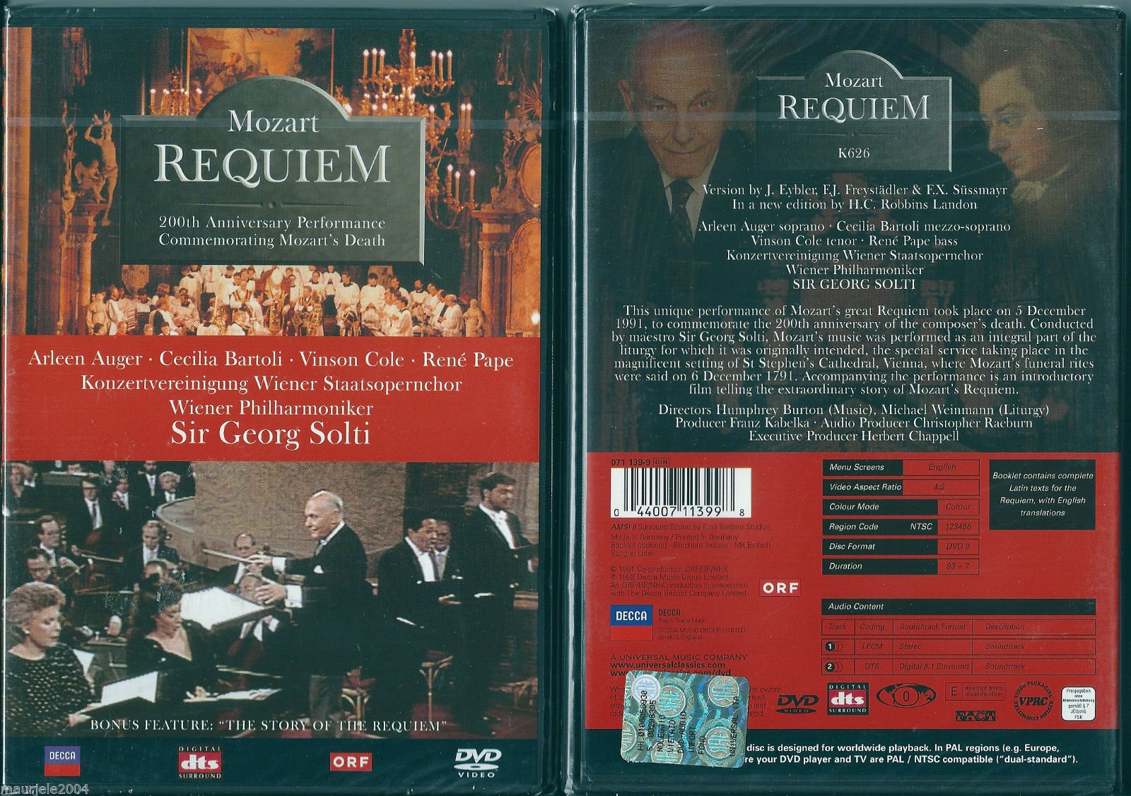 Mozart - Requiem KV 626 / Sir Georg Solti, Wiener Philharmoniker Music