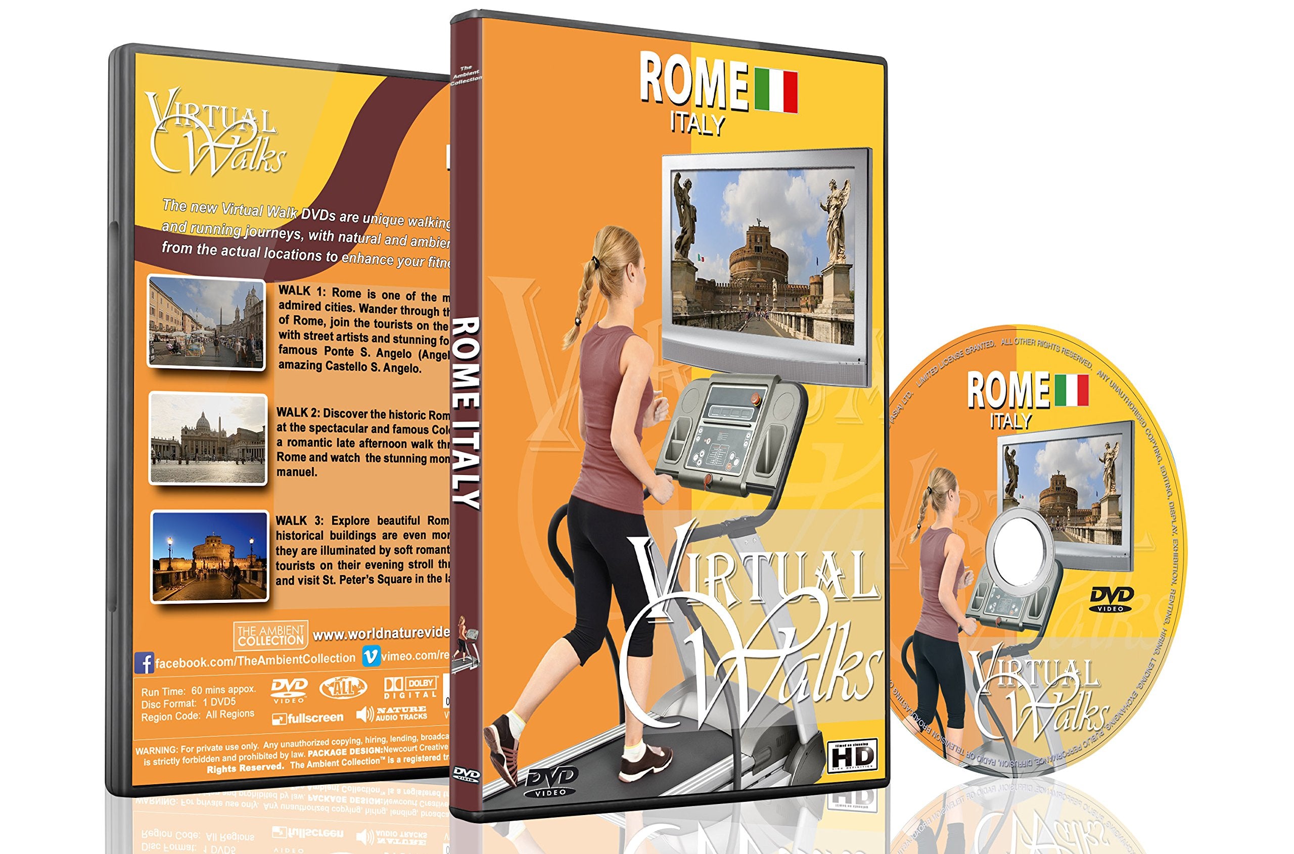 Virtuele Wandelingen - Rome, Italië - Cardio Fitness DVD met natuurgeluiden dvd
