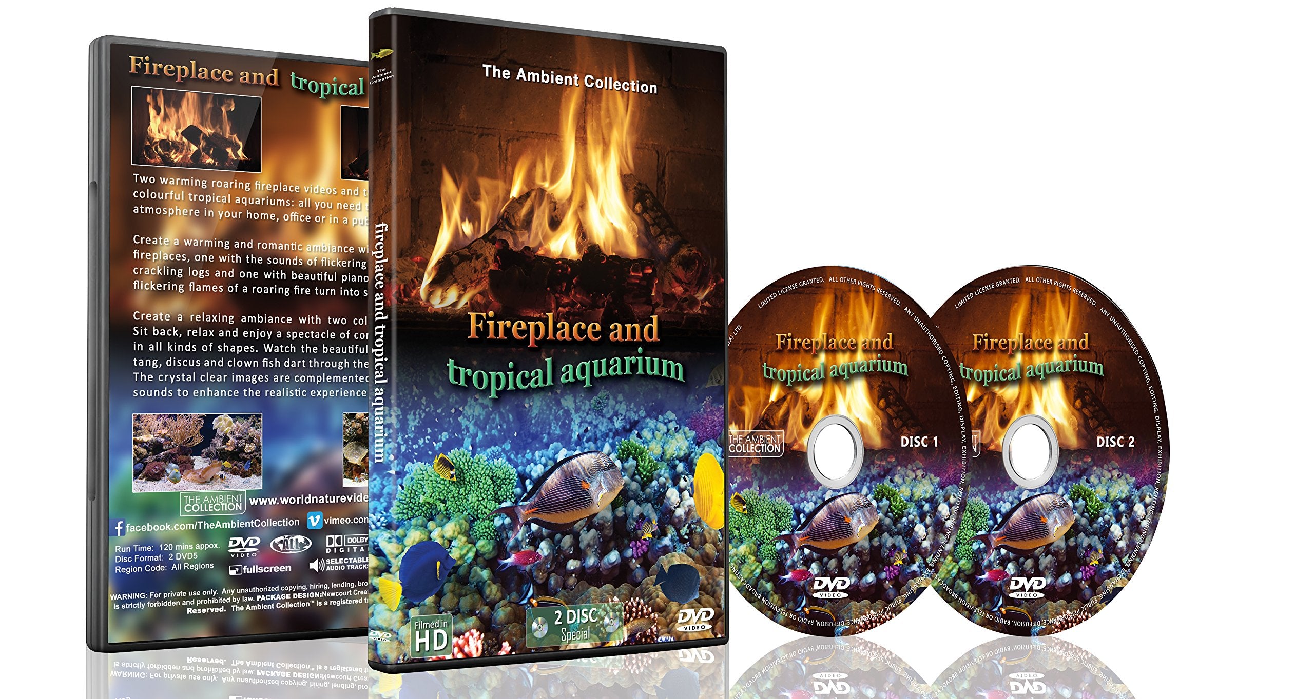 Feuer und tropische Fische 2 DVD Set - Kaminfeuer und tropisches Aquarium Movies