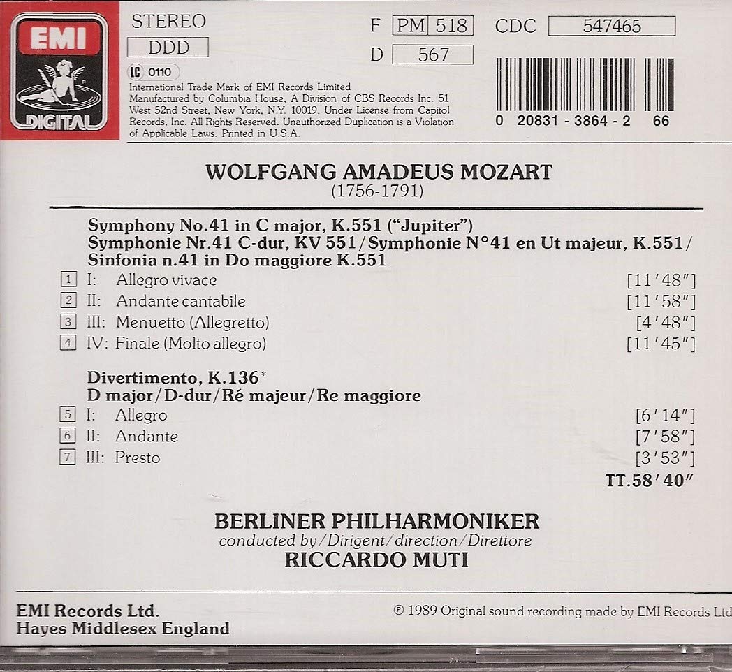 Mozart: Symphony No. 41( Classical