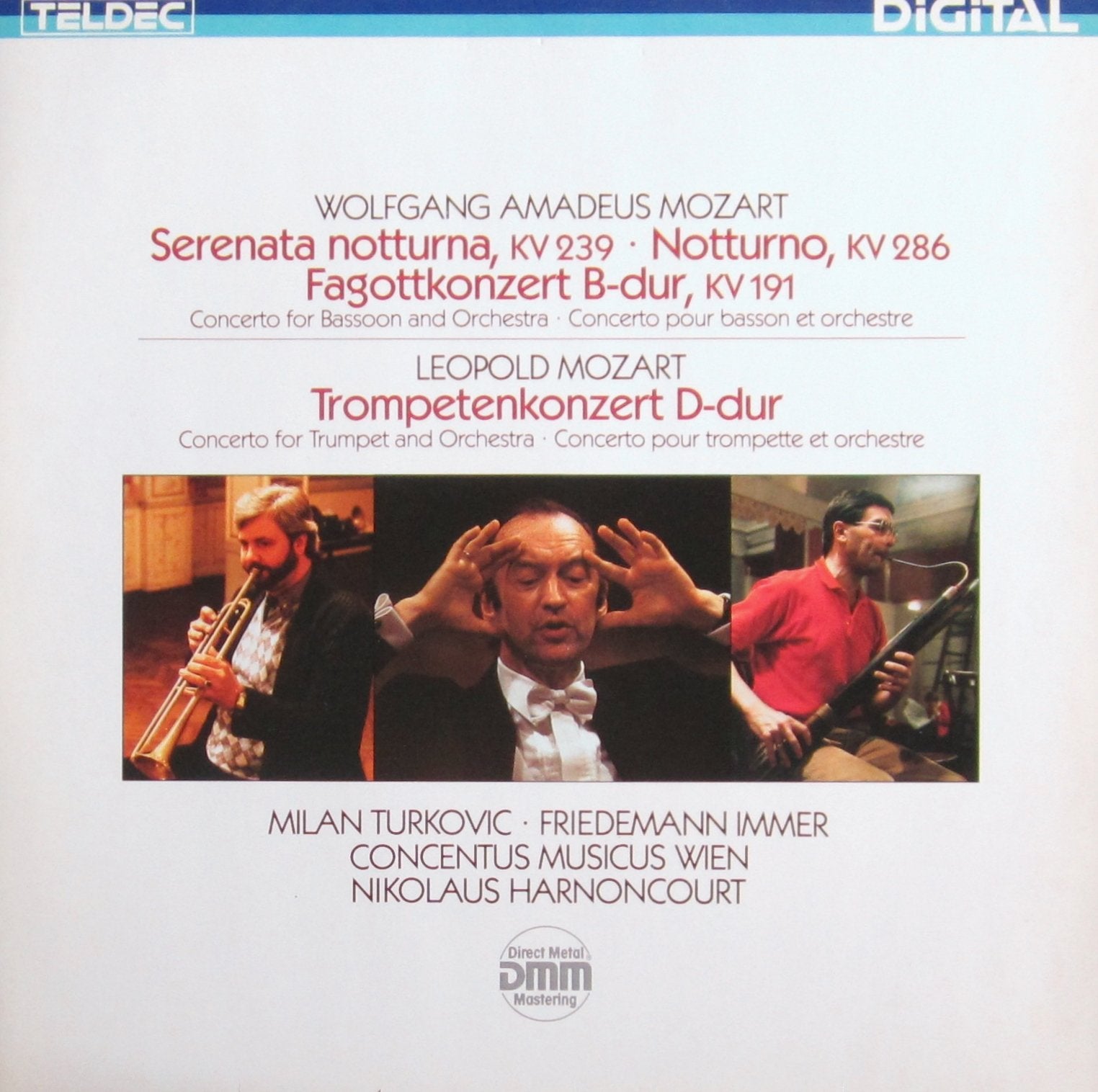 W.A. Mozart: Serenata notturna KV 239, Notturno KV 286, Fagottkonzert B-dur KV 191 / L. Mozart: Trompetenkonzert D-dur Music