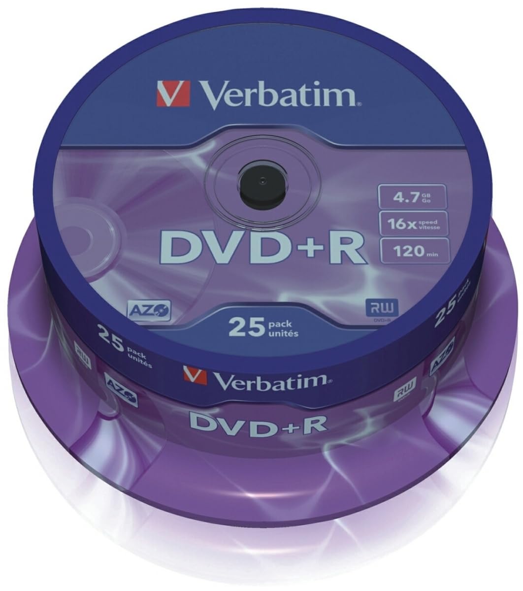 Verbatim DVD-Rohlinge DVD+R 4,7GB/16x auf Spindel VE=25 Stück Media & Communication