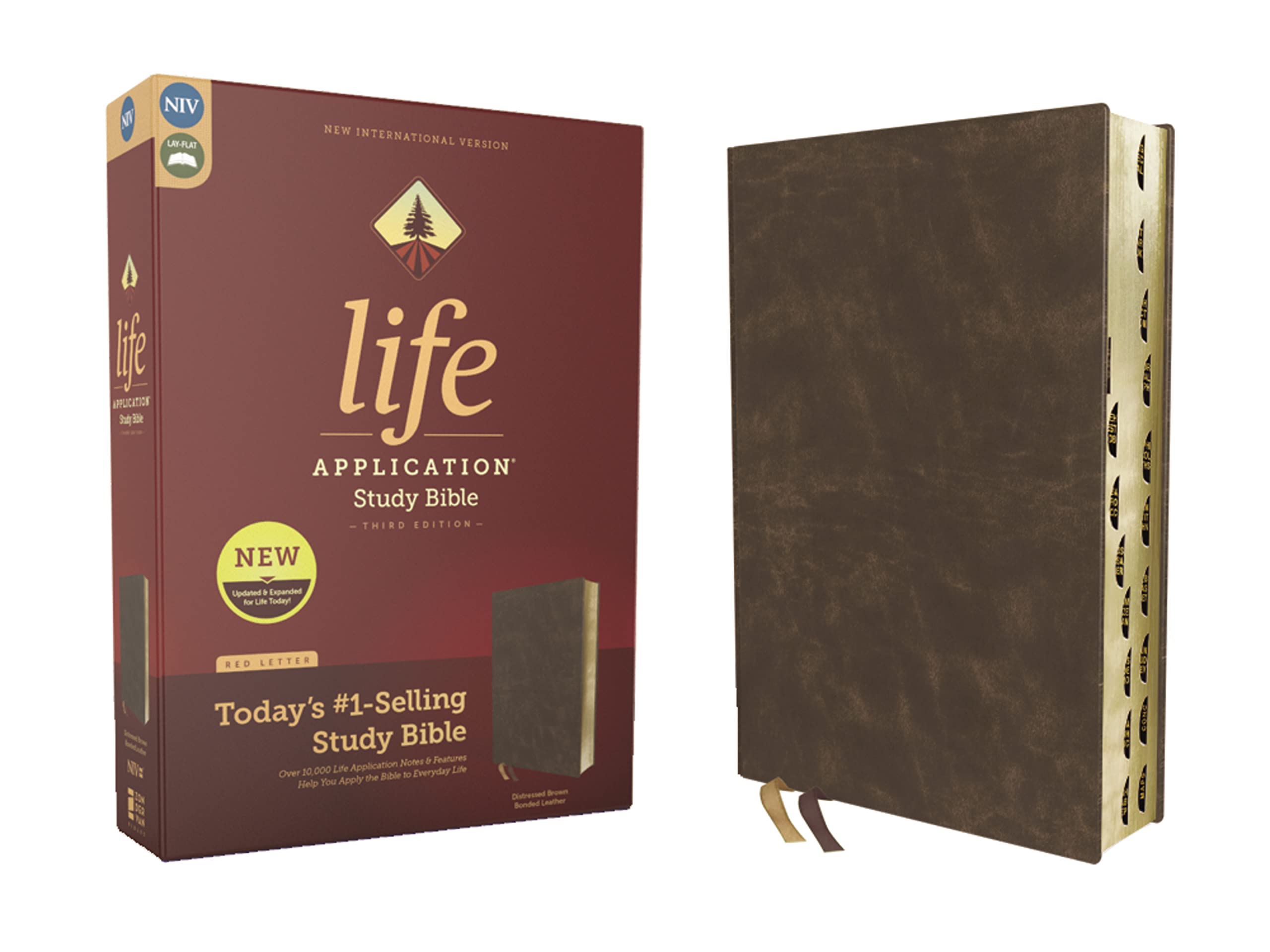 NIV, Life Application Study Bible, Third Edition, Bonded Leather, Brown, Red Letter, Thumb Indexed: New International Version, Distressed Brown, Bonded Leather, Red Letter, Thumb Indexed Religion & Esotericism