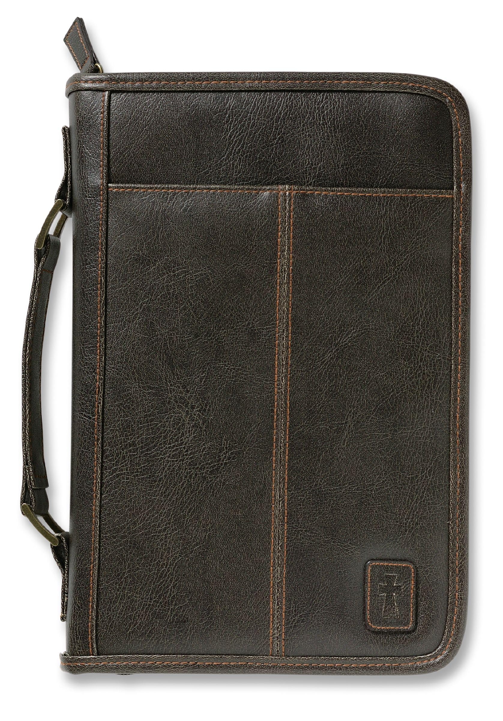 Aviator Bible Cover, Zippered, with Handle, Leather Look, Brown, Extra Large Religion & Esotericism