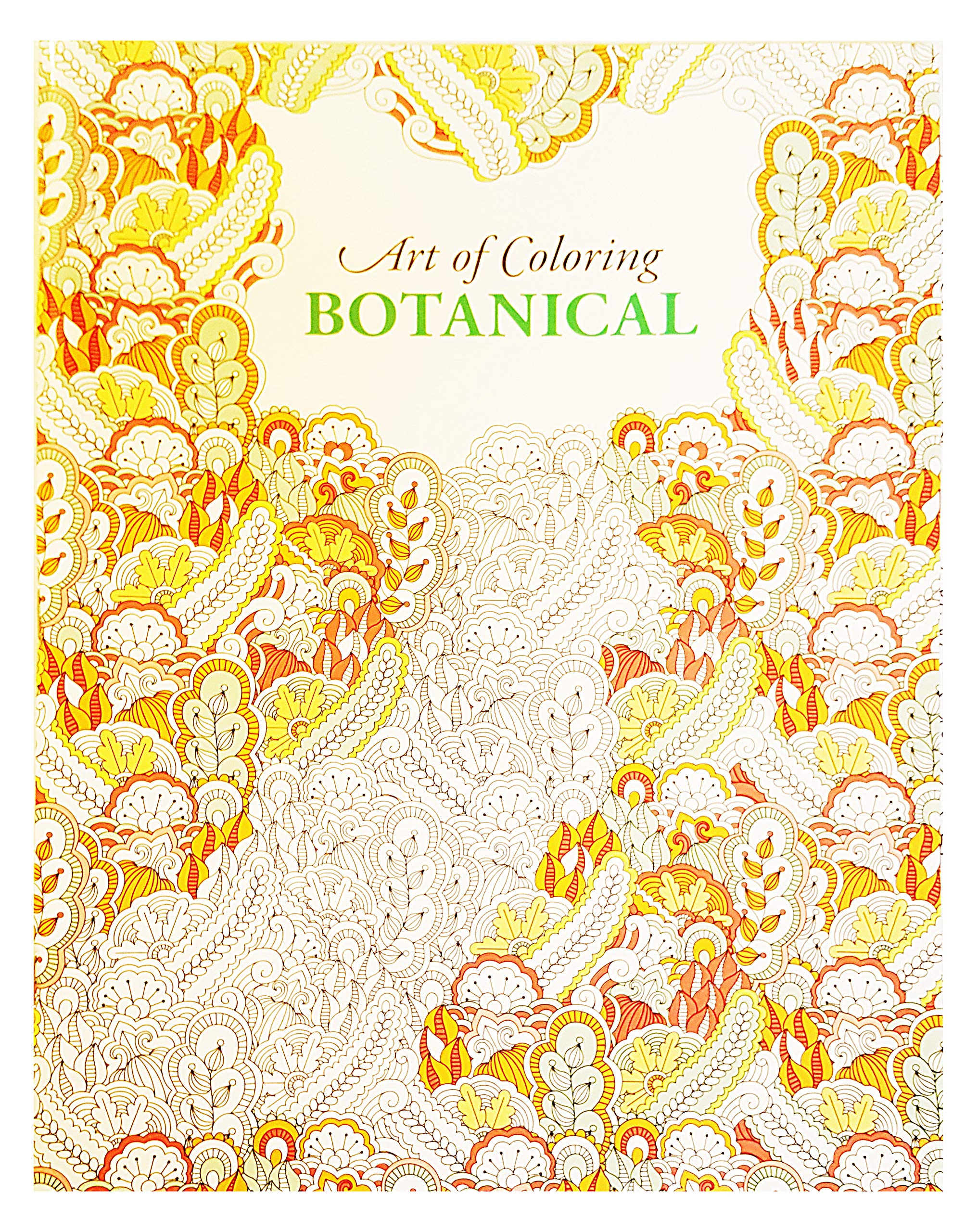 Art of Colouring Botanical/Flowers Malbuch für Erwachsene, 24 Seiten, entspannend Books