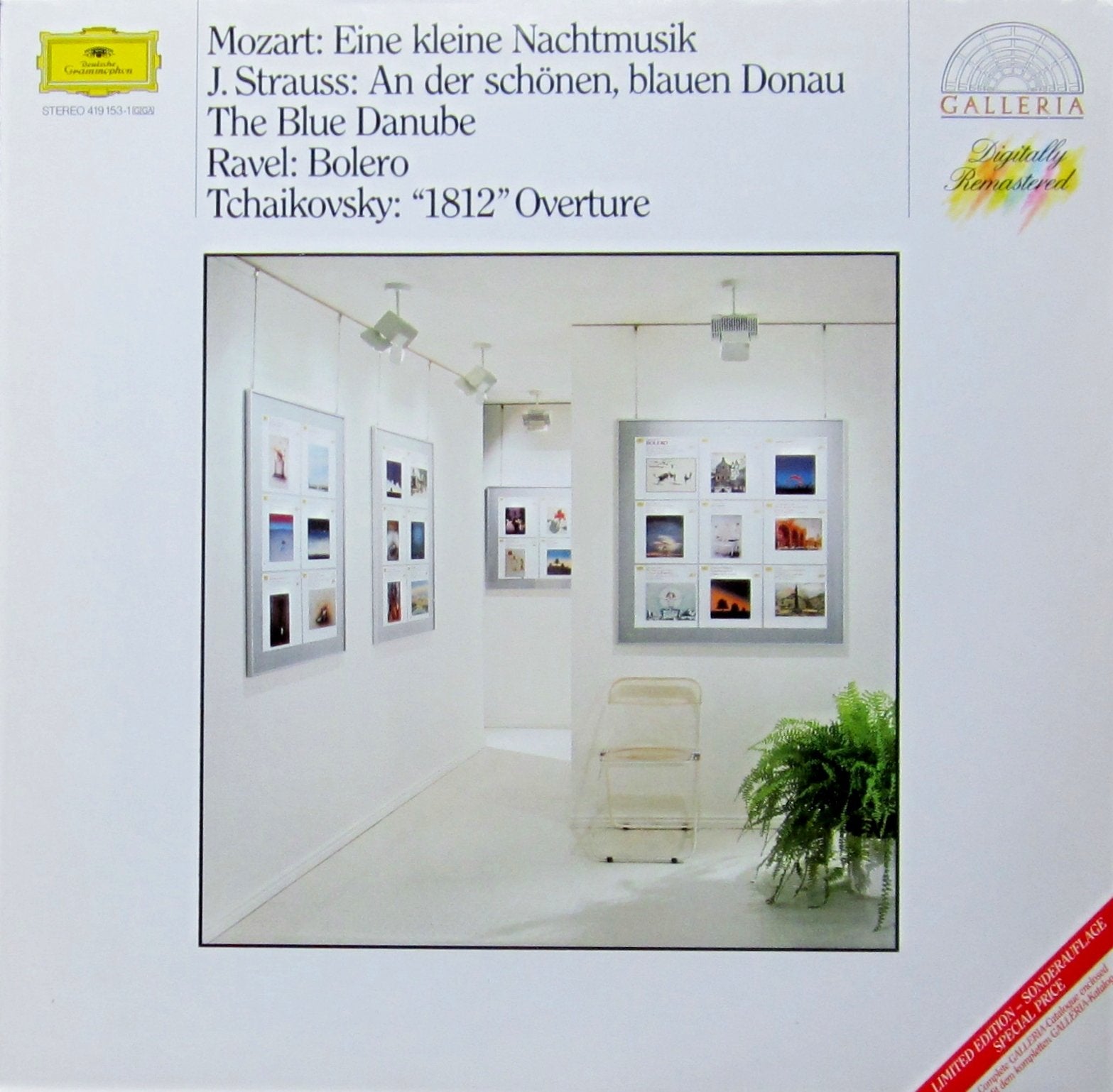 Mozart Eine kleine Nachtmusik. Strauss . Ravel Bolero. Tschaikowsky 1812. Vinyl LP. Music