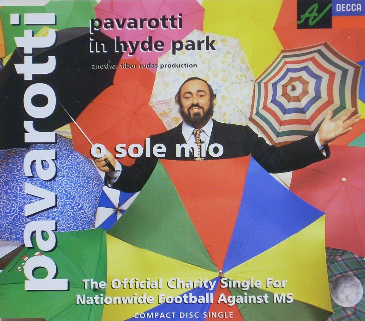 LUCIANO PAVAROTTI. O SOLE MIO. LIVE IN HYDE PARK. 1991 CD SINGLE Music