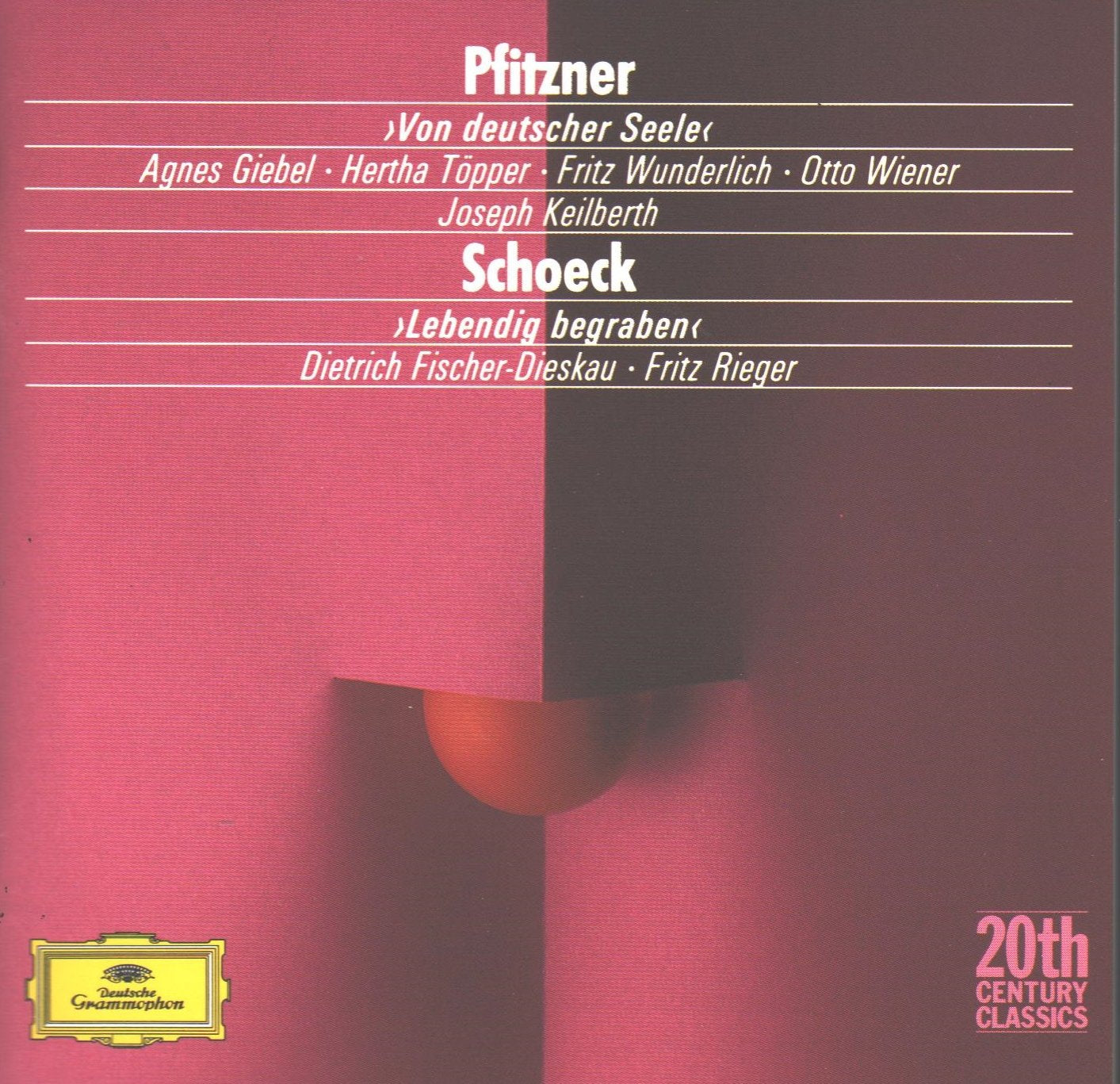 Pfitzner:Von Deutscher Seele,Cantate-Keilberth-Schoek:Chants "Lebendig Begraben"-Rieger- cd