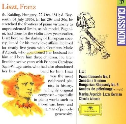 Konzert für Klavier und Orchester No.1 / Klaviersonate h-moll / Ungarische Rhapsodie No.6 / Années de pèlerinage (Auszüge) Classical