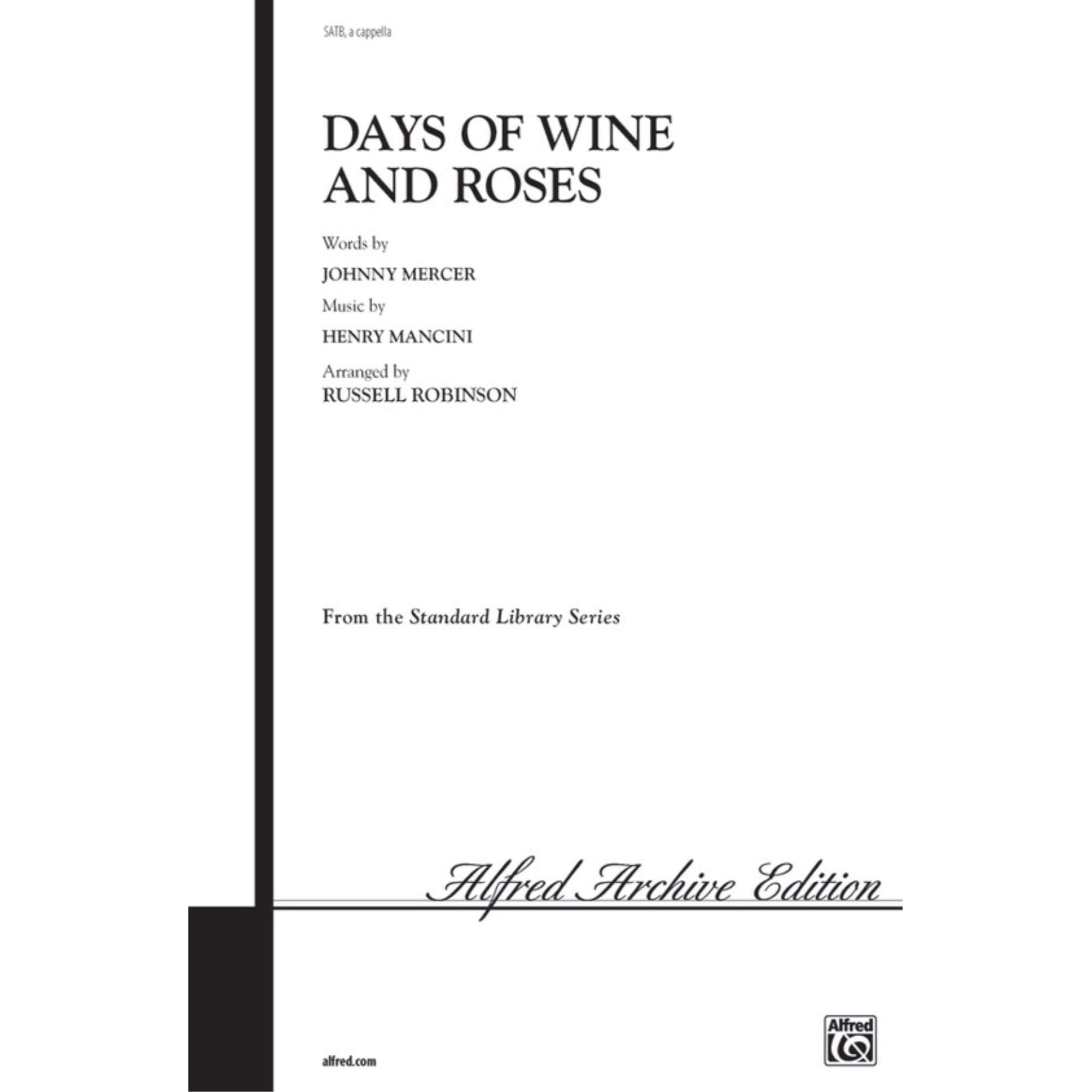 Days of Wine and Roses - SATB a Cappella - Stimme Books