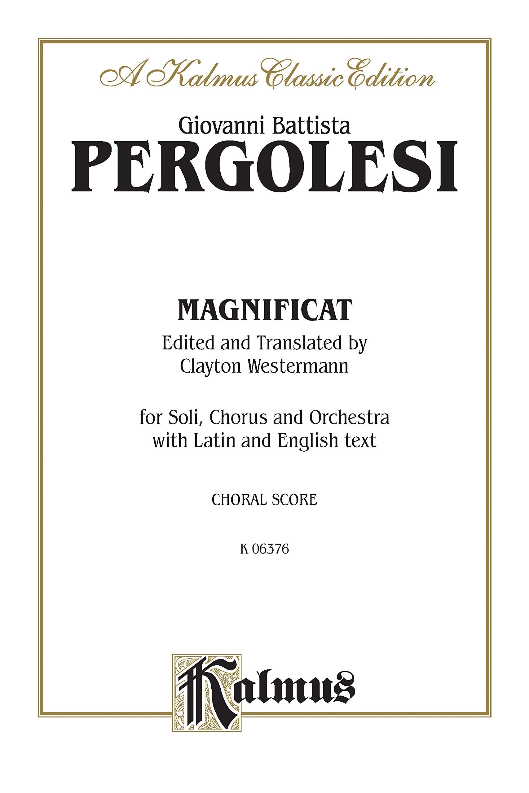 Pergolesi magnificat v/s livre sur la musique book