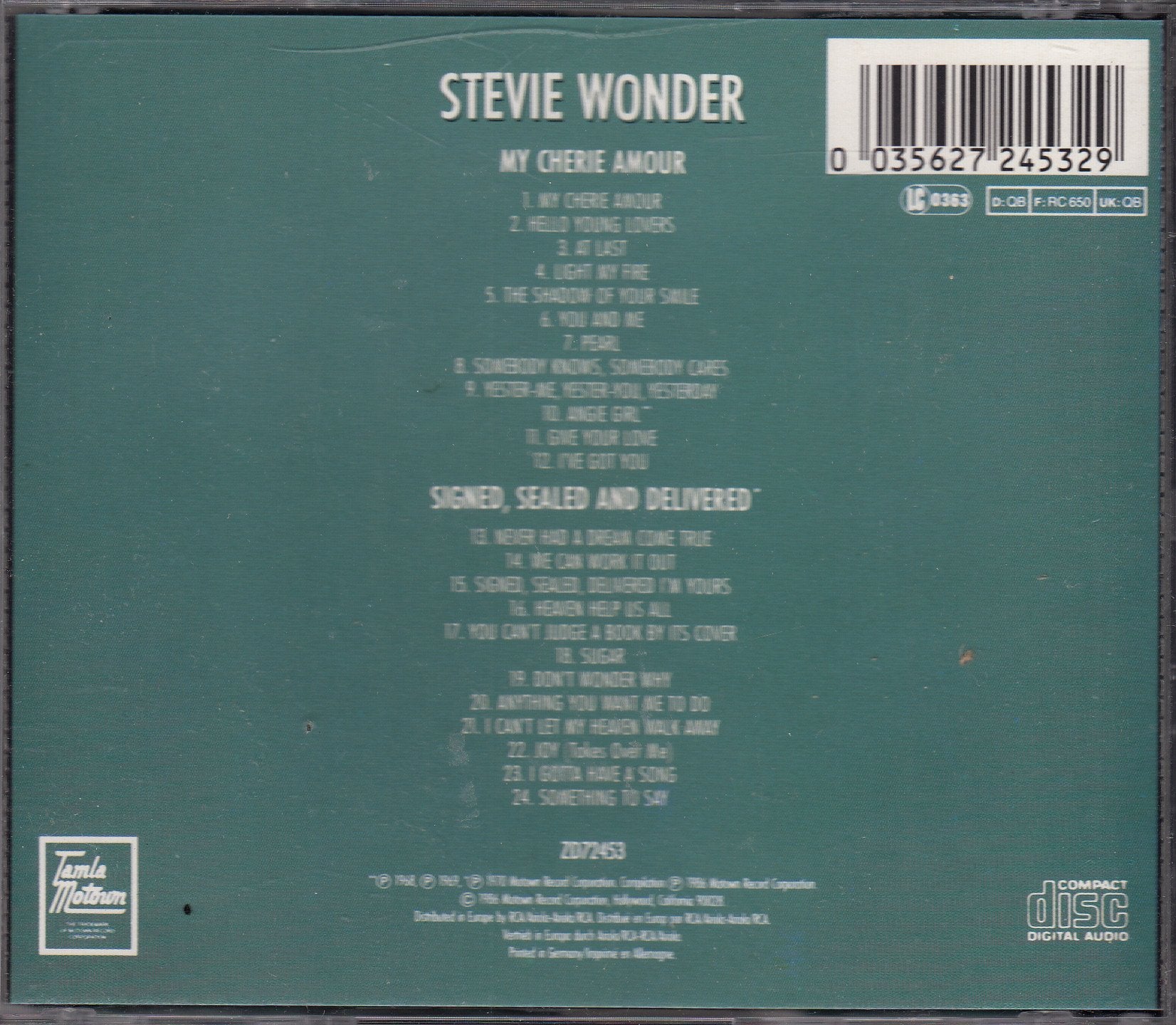 My Cherie Amour / Signed Sealed And Delivered Music