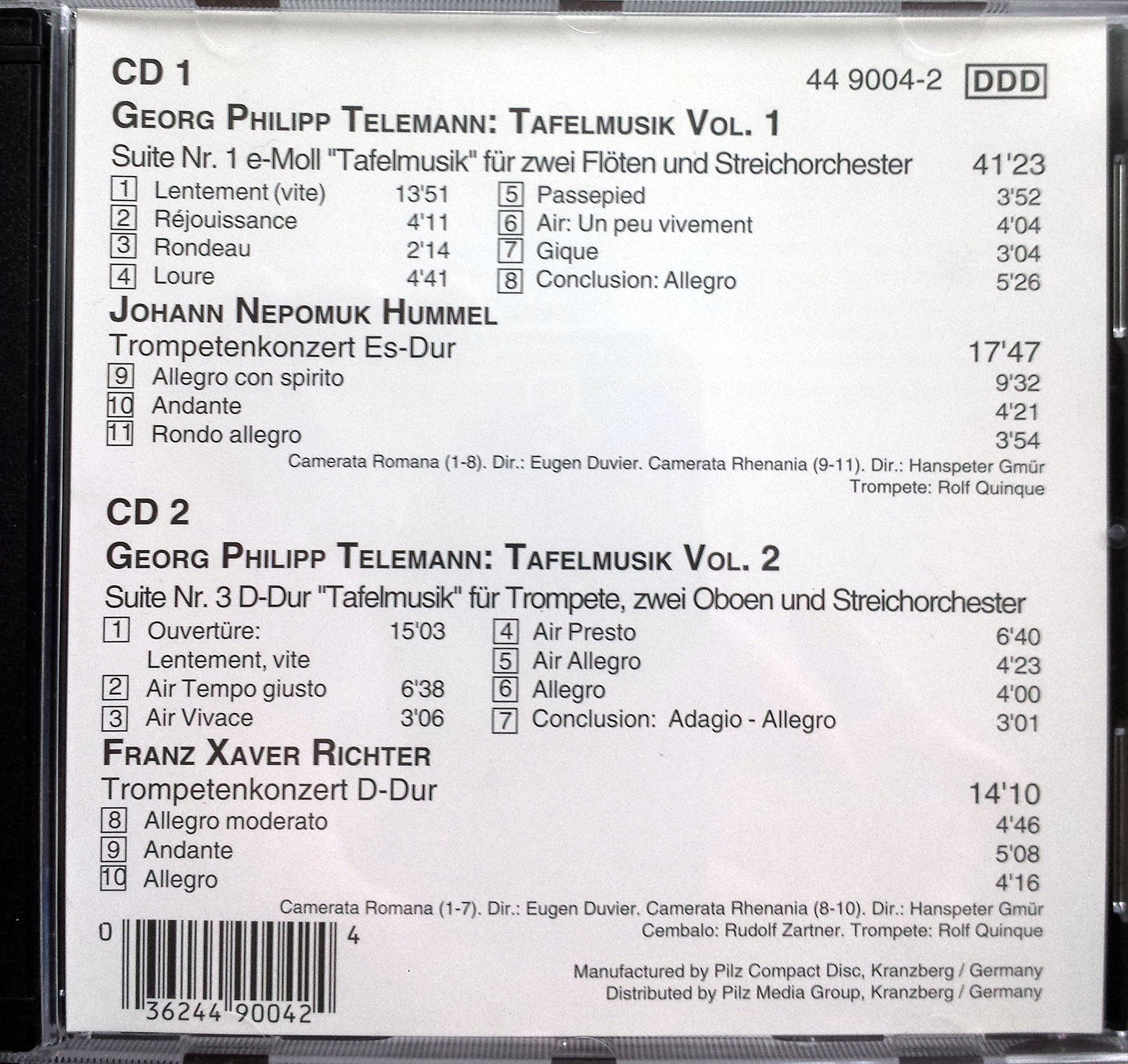 Georg Philipp Telemann - Tafelmusik Vol. 1 & 2 Music