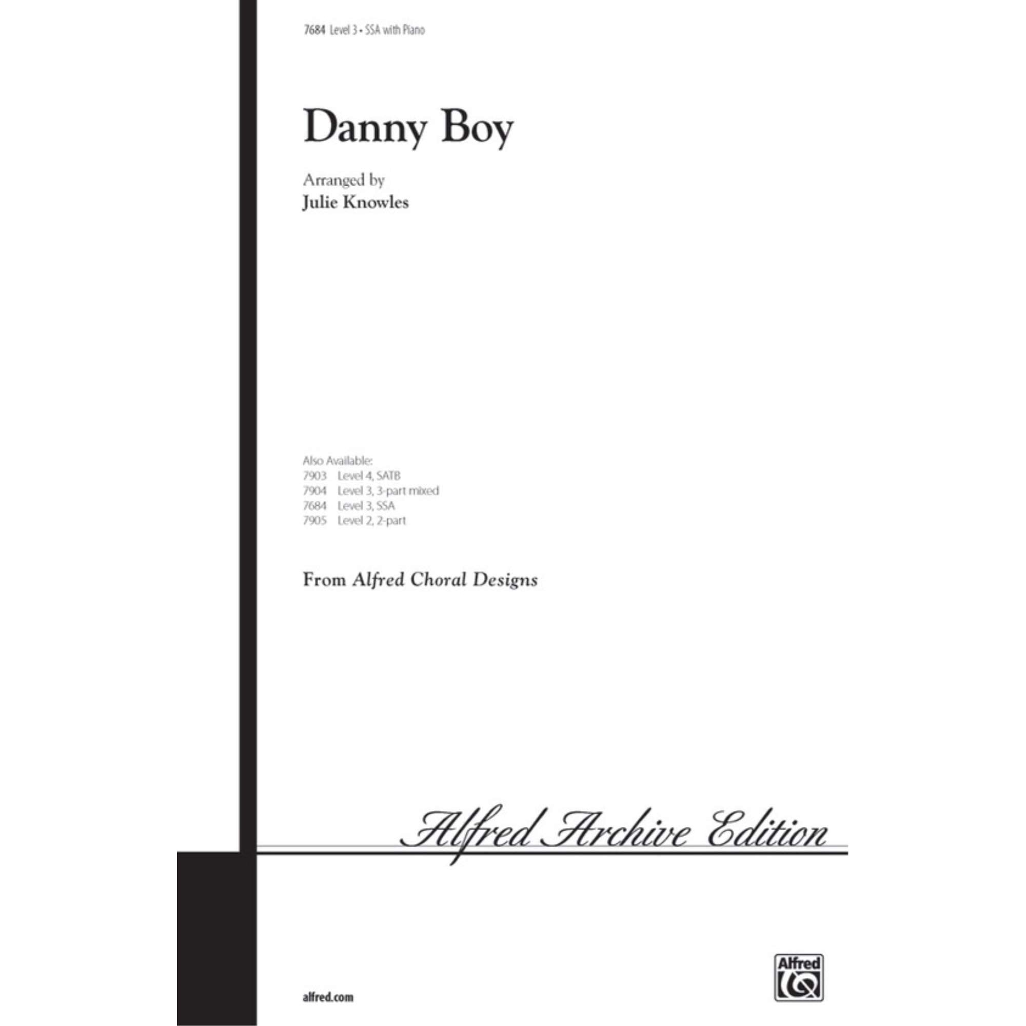 Danny Boy Choral Octavo Choir Arr. Julie Knowles Books