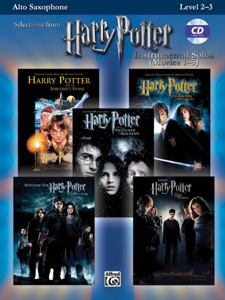 Harry Potter Movies 1-5, w. Audio-CD, for Alto Saxophone (Harry Potter Instrumental Solos (Movies 1-5): Level 2-3): Alto Saxophone (incl. Online Code) Sheet Music