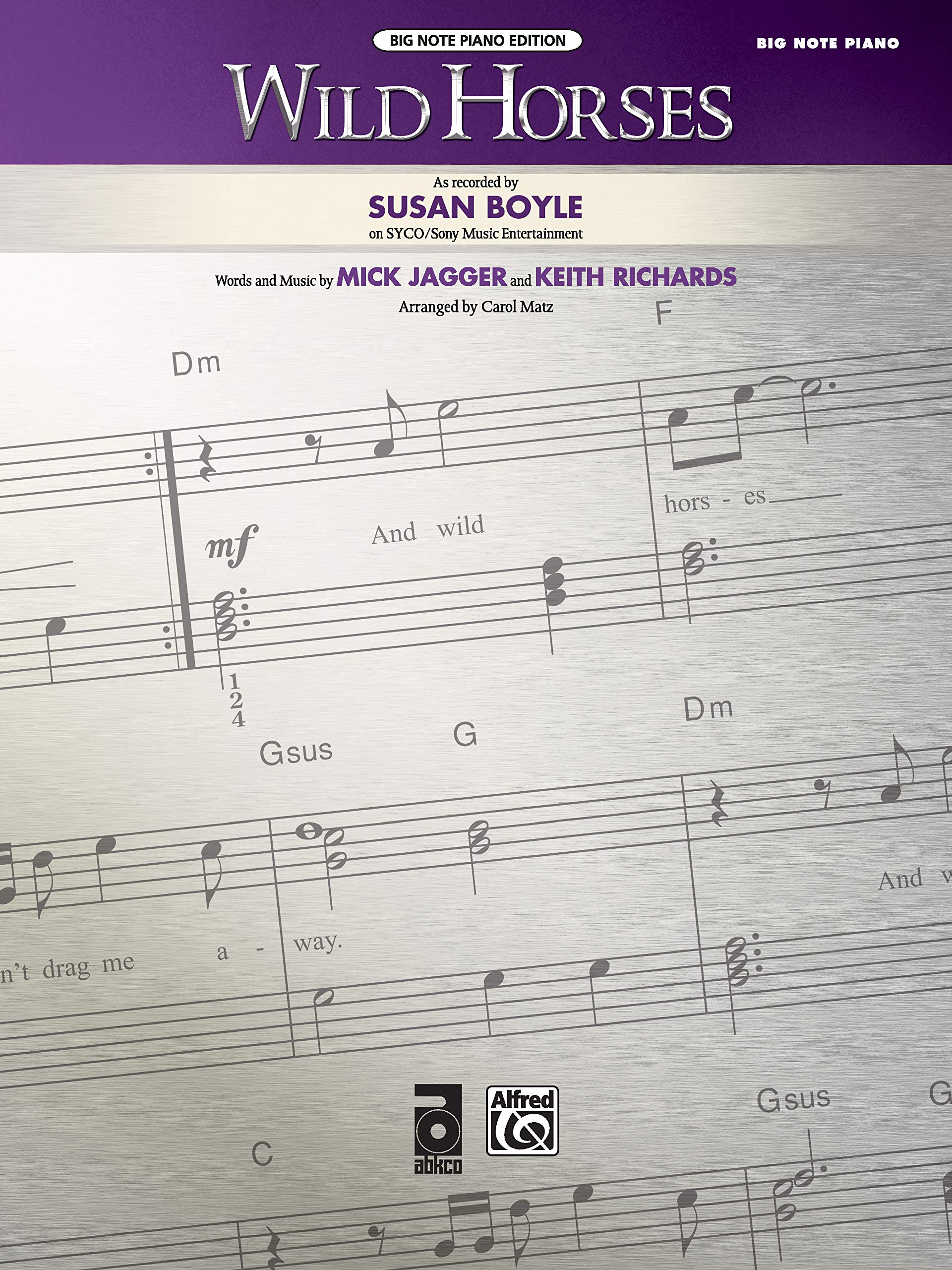 Wild Horses, Big Note Piano Edition: Big Note Piano, Big Note Piano Editon Social Sciences