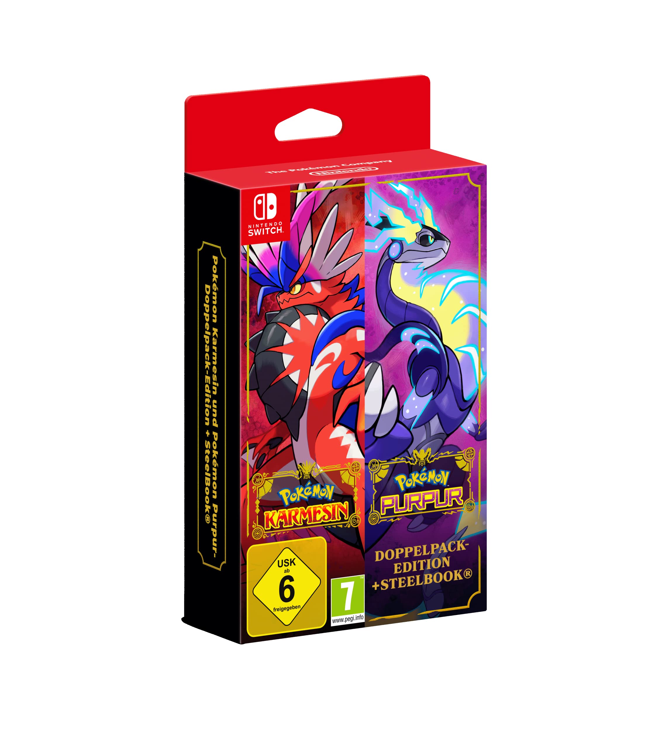 Pokémon Karmesin und Pokémon Purpur (Doppelpack-Edition) - + Steelbook Nintendo Switch