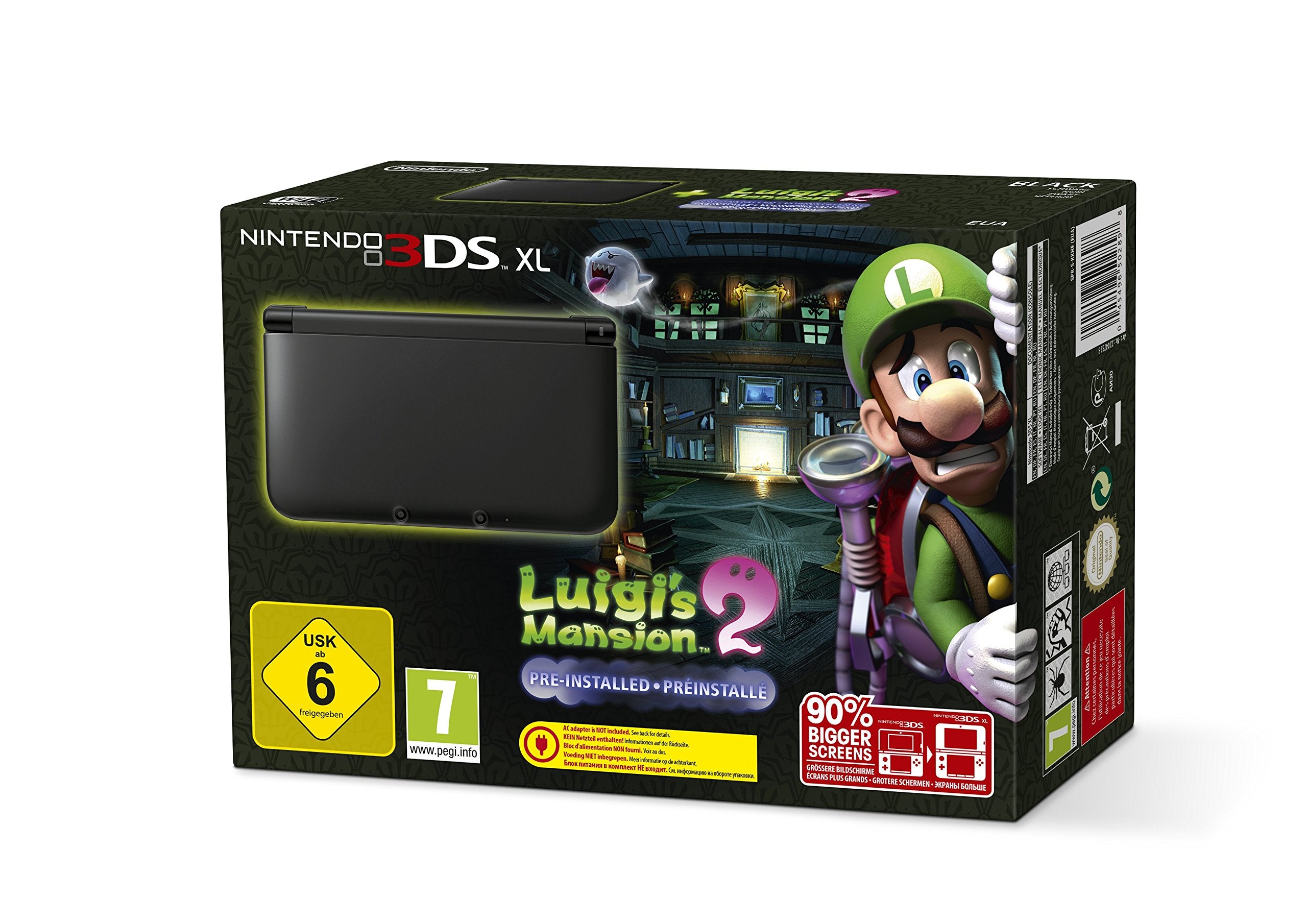 Nintendo 3DS XL - Konsole Schwarz inkl. Luigis Mansion 2 Nintendo DS