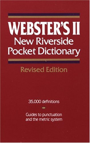 Webster's II New Riverside Pocket Dictionary General education