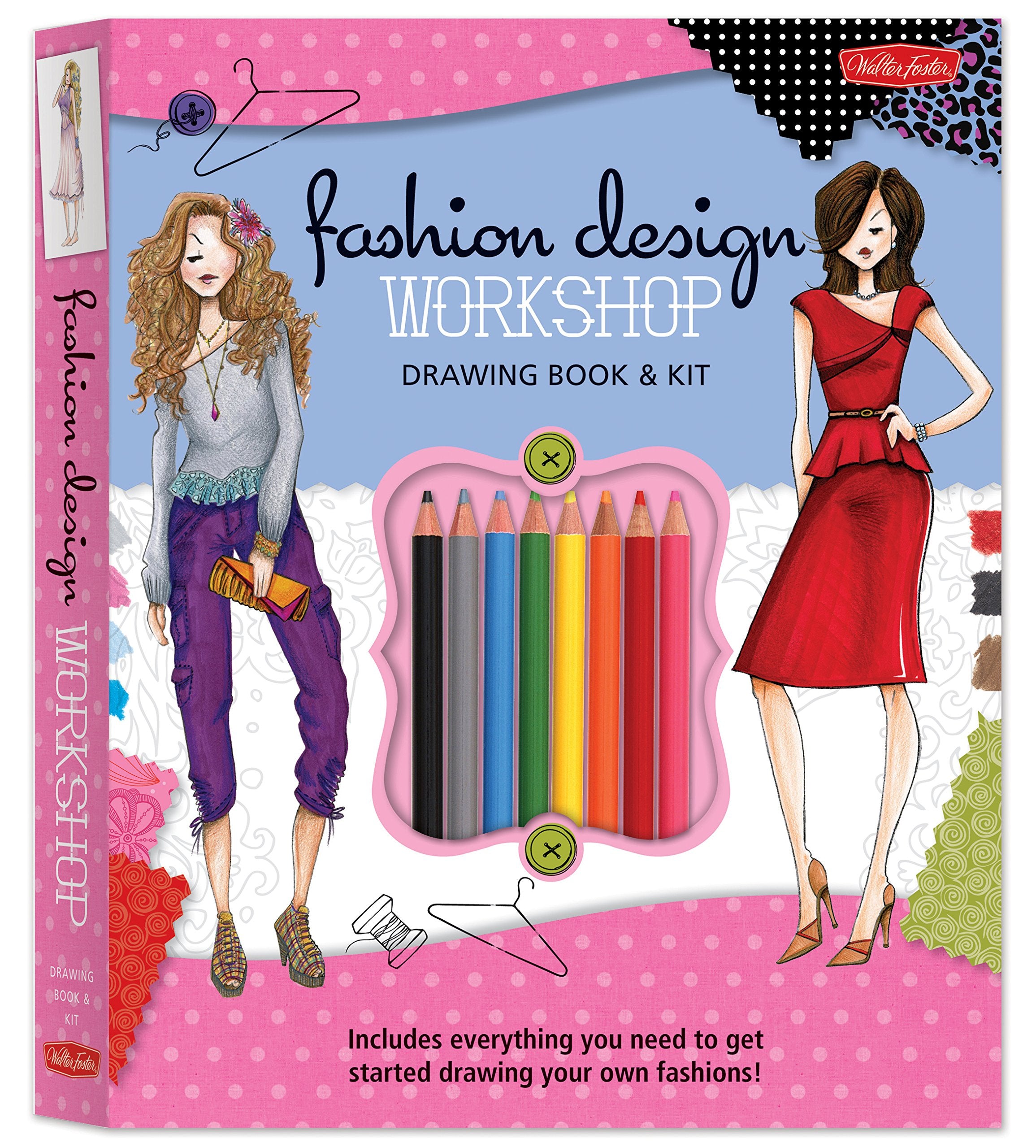 Fashion Design Workshop Drawing Book & Kit: Includes everything you need to get started drawing your own fashions! (Walter Foster Studio) Social Sciences