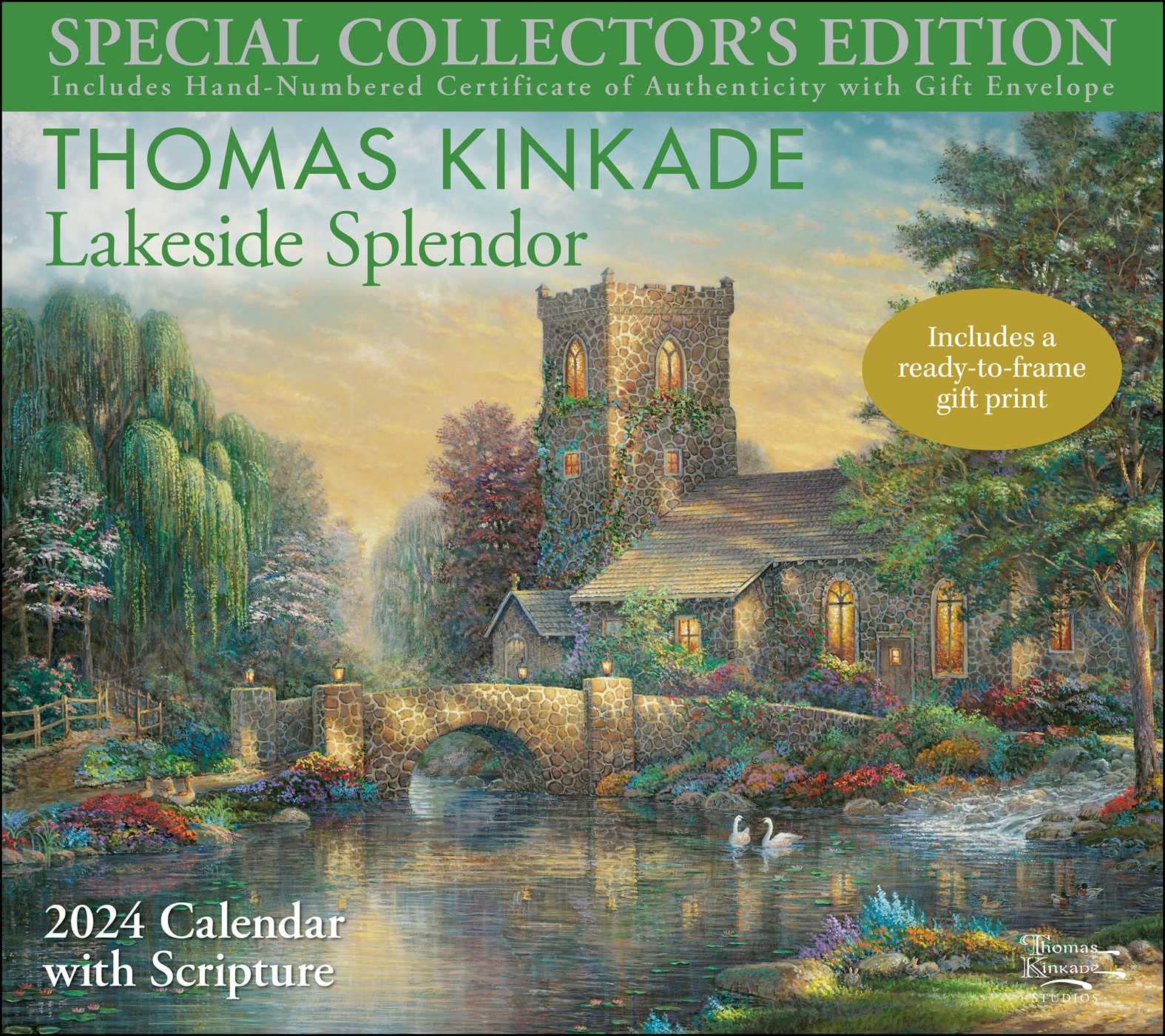 Thomas Kinkade Special Collector's Edition with Scripture 2024 Deluxe Wall Calen: Lakeside Splendor Geology & Geography