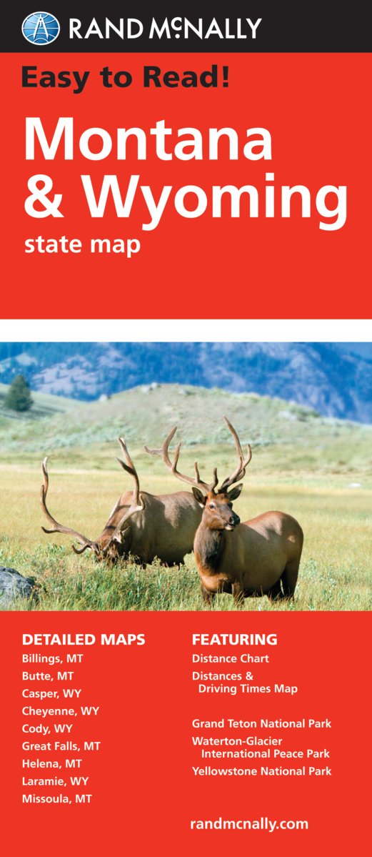 Rand McNally Easy to Read Montana/ Wyoming State Map book