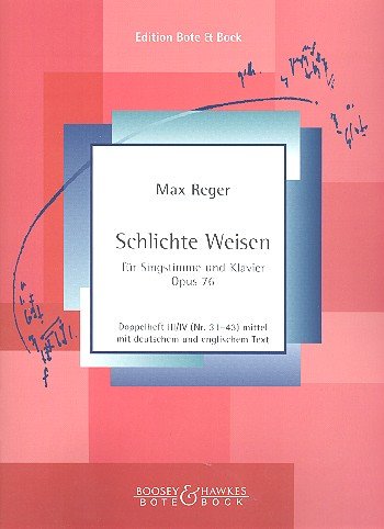 Schlichte Weisen: Heft 3/4 (Nr. 31-43). op. 76. mittlere Singstimme und Klavier. mittel. Sheet Music