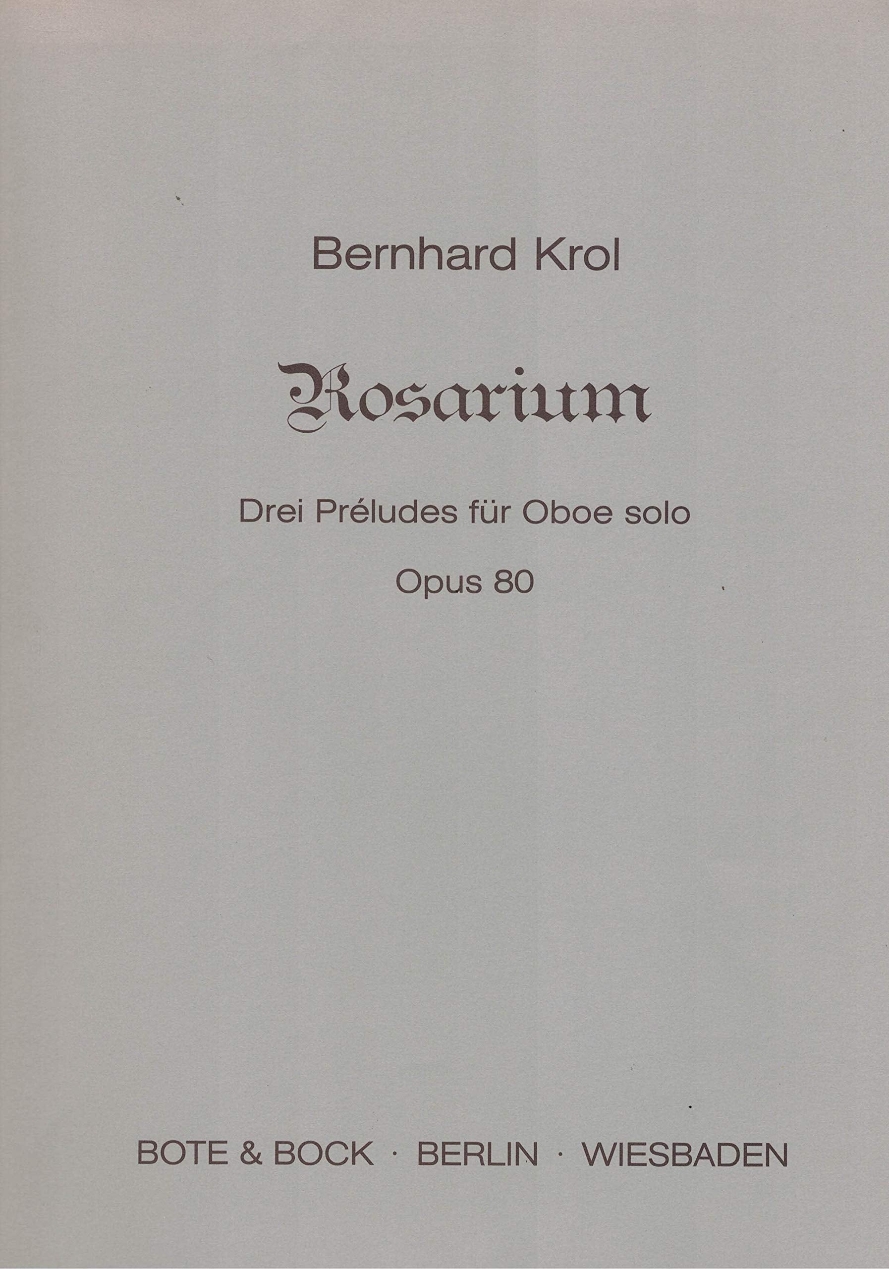 Rosarium: 3 Préludes. op. 80. Oboe. Sheet Music