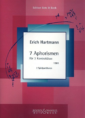 Sieben Aphorismen: 2 Kontrabässe. Spielpartitur. Arts & Music
