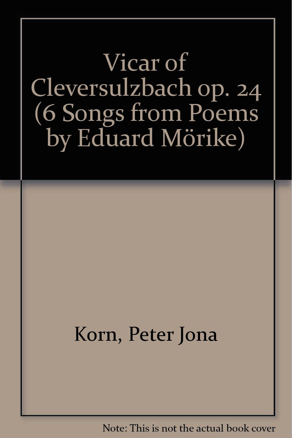 Pfarrer von Cleversulzbach: 6 Lieder nach Gedichten von Eduard Mörike. op. 24. mittlere Singstimme und Klavier. mittel. Sheet Music