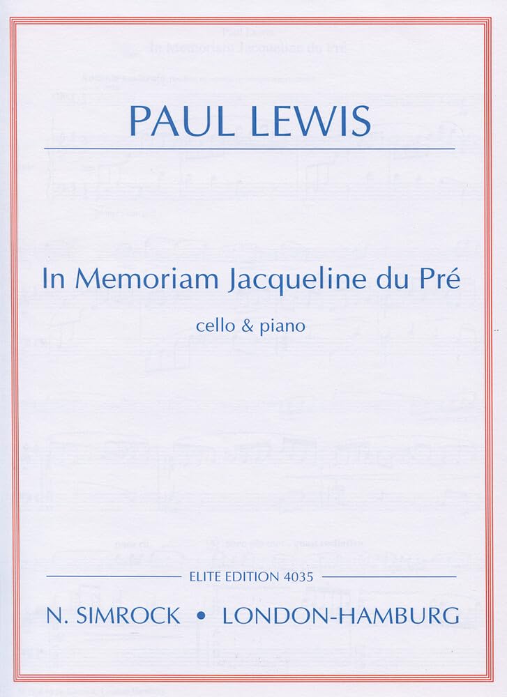 In Memoriam Jacqueline du Pré: Violoncello und Klavier. Sheet Music