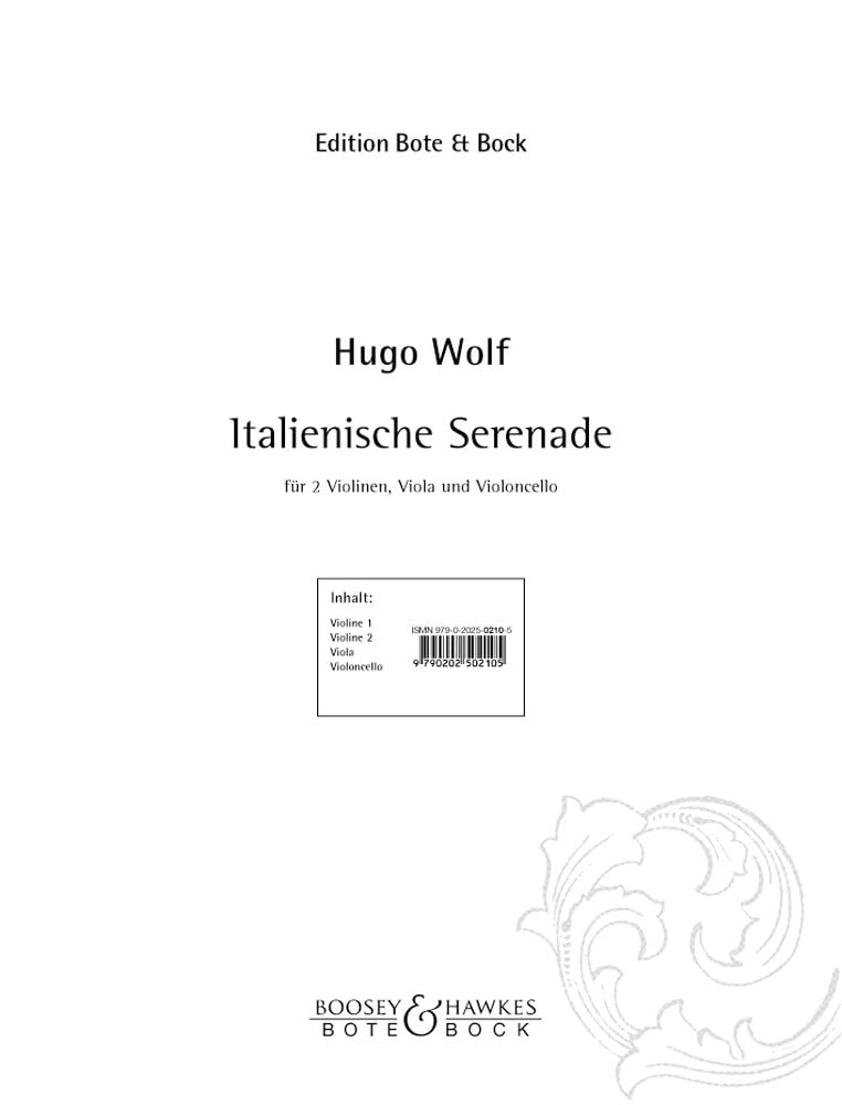 Italienische Serenade: Streichquartett. Stimmensatz. Sheet Music