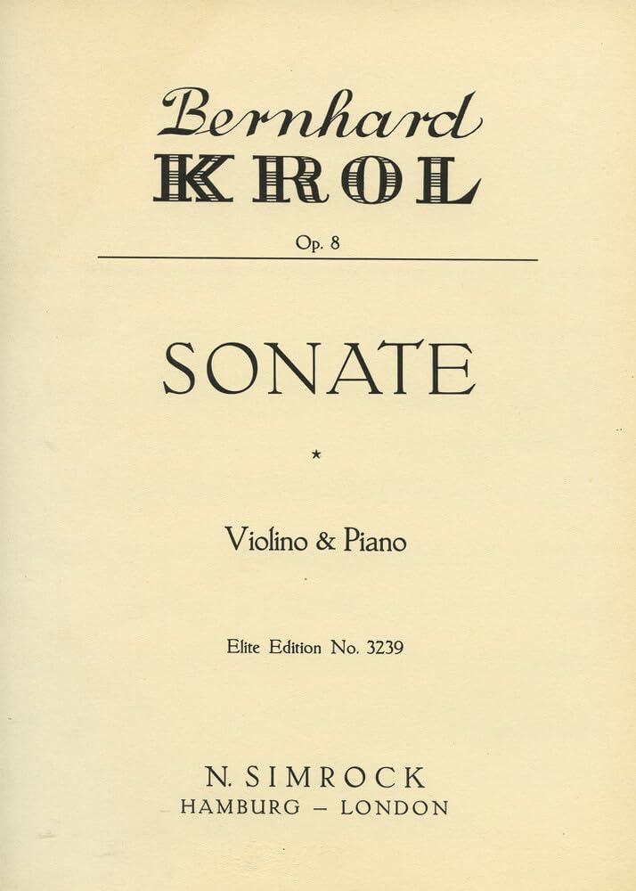Sonate: op. 8. Violine und Klavier. Sheet Music