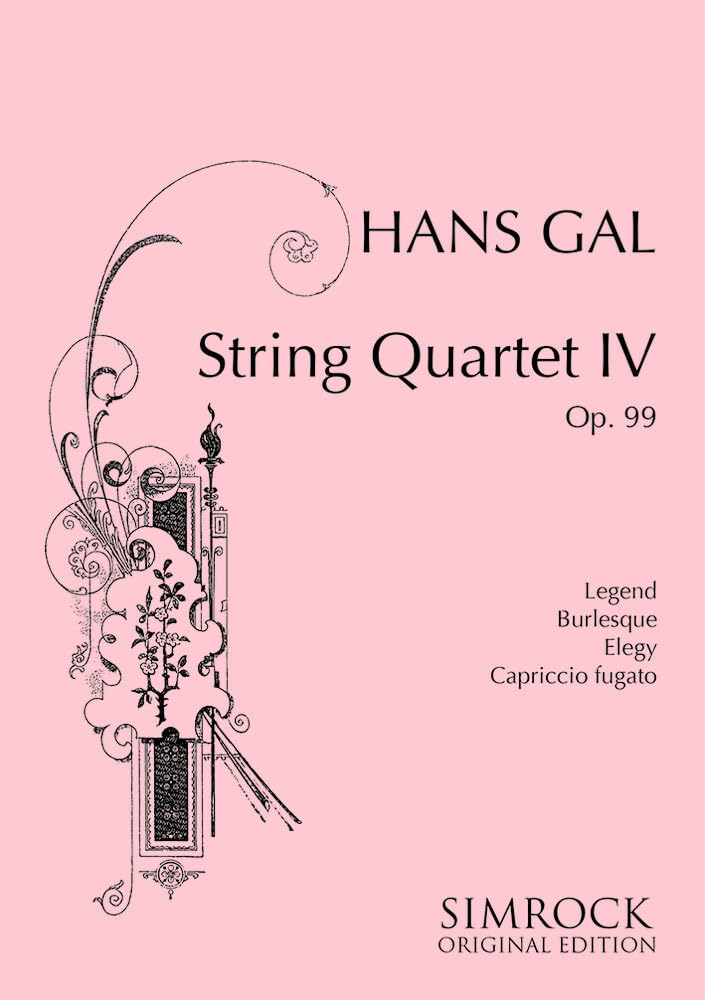 Streichquartett Nr. 4: op. 99. Streichquartett. Partitur. Sheet Music