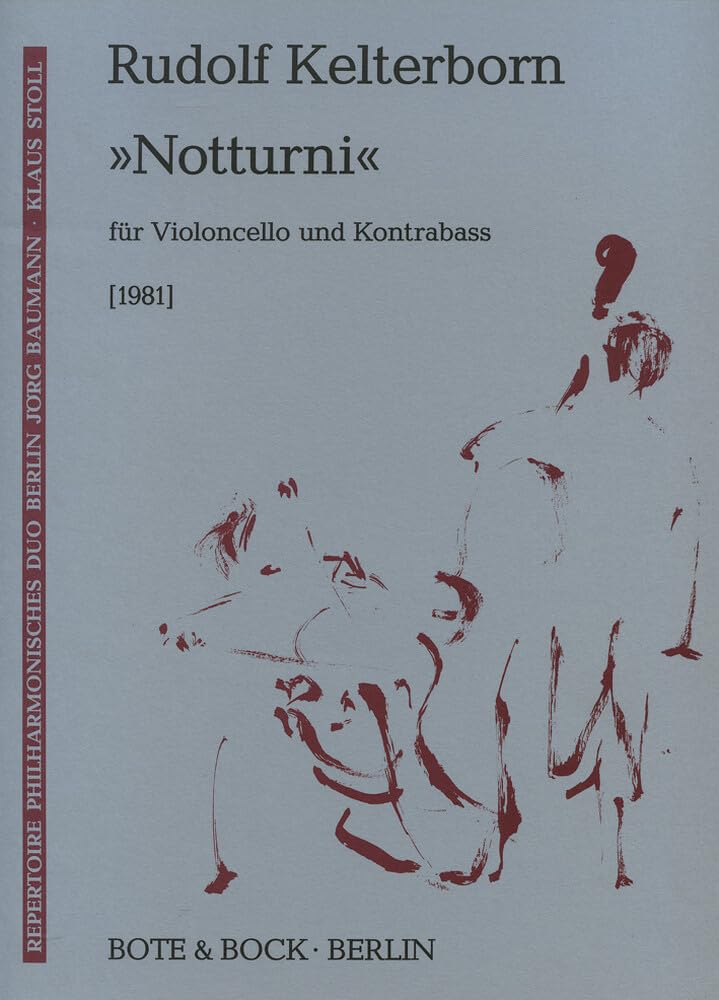Notturni: cello and double bass. Partition d'exécution. book