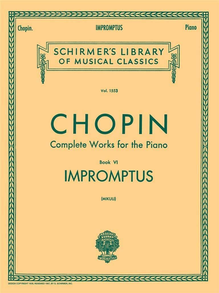 Frederic chopin: complete works for the piano - book 6 impromptus piano book