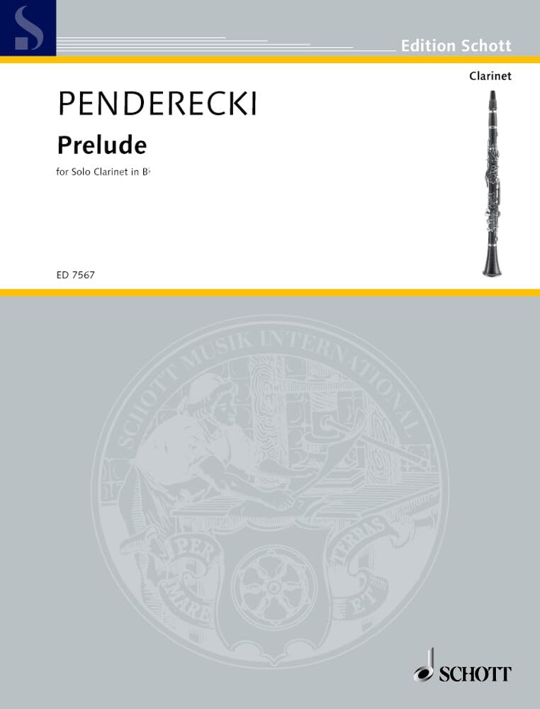 Prelude: for solo clarinet in Bb. Klarinette. (Edition Schott) Sheet Music