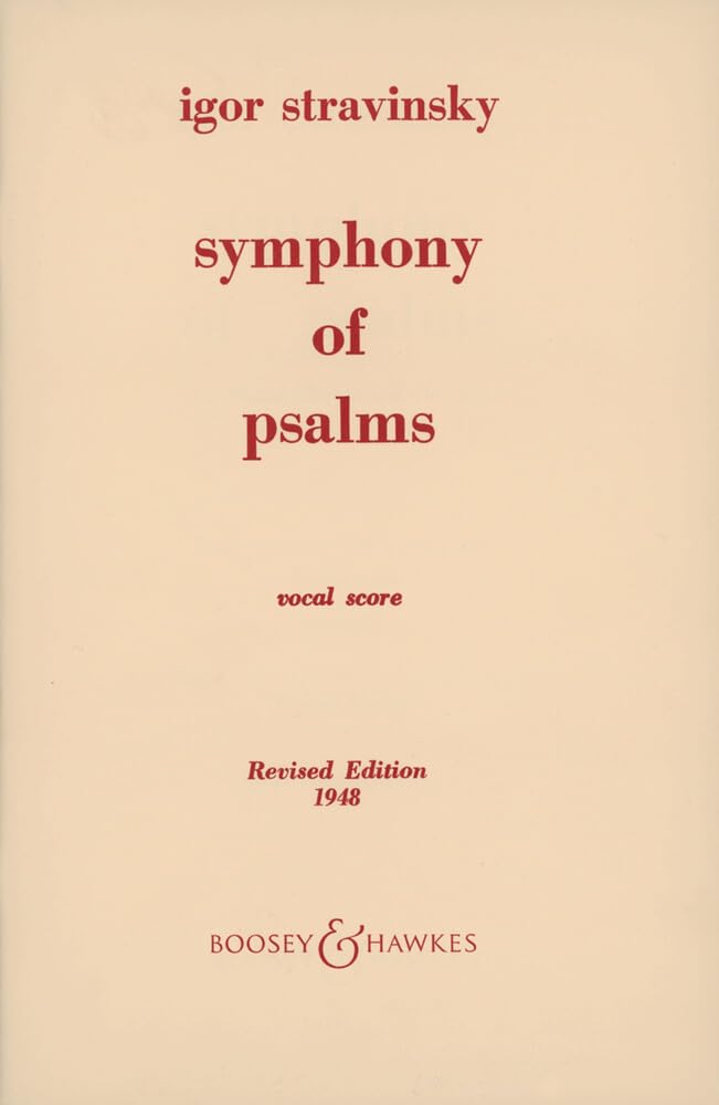 Psalmensymphonie: gemischter Chor (SATB) und Orchester. Klavierauszug. Sheet Music