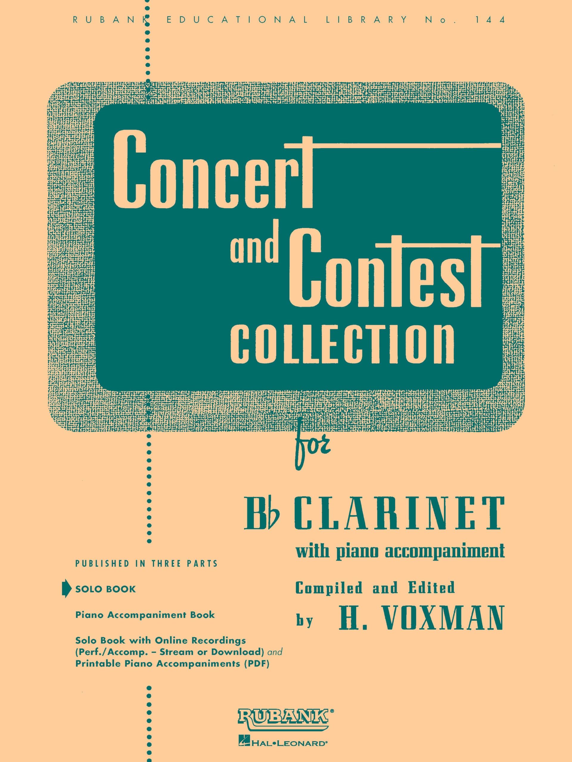 Concert And Contest Collection. Klarinette Solo. (Rubank Educational Library, Band 144) Sheet Music