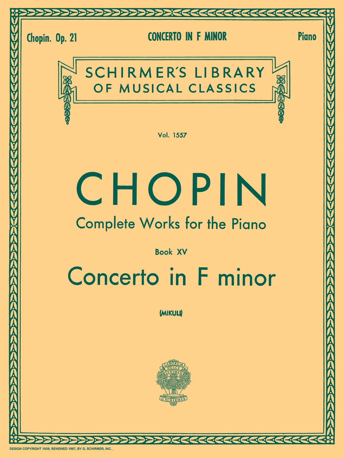 Concerto No. 2 in F Minor, Op. 21 – PIANO – BOOK cd