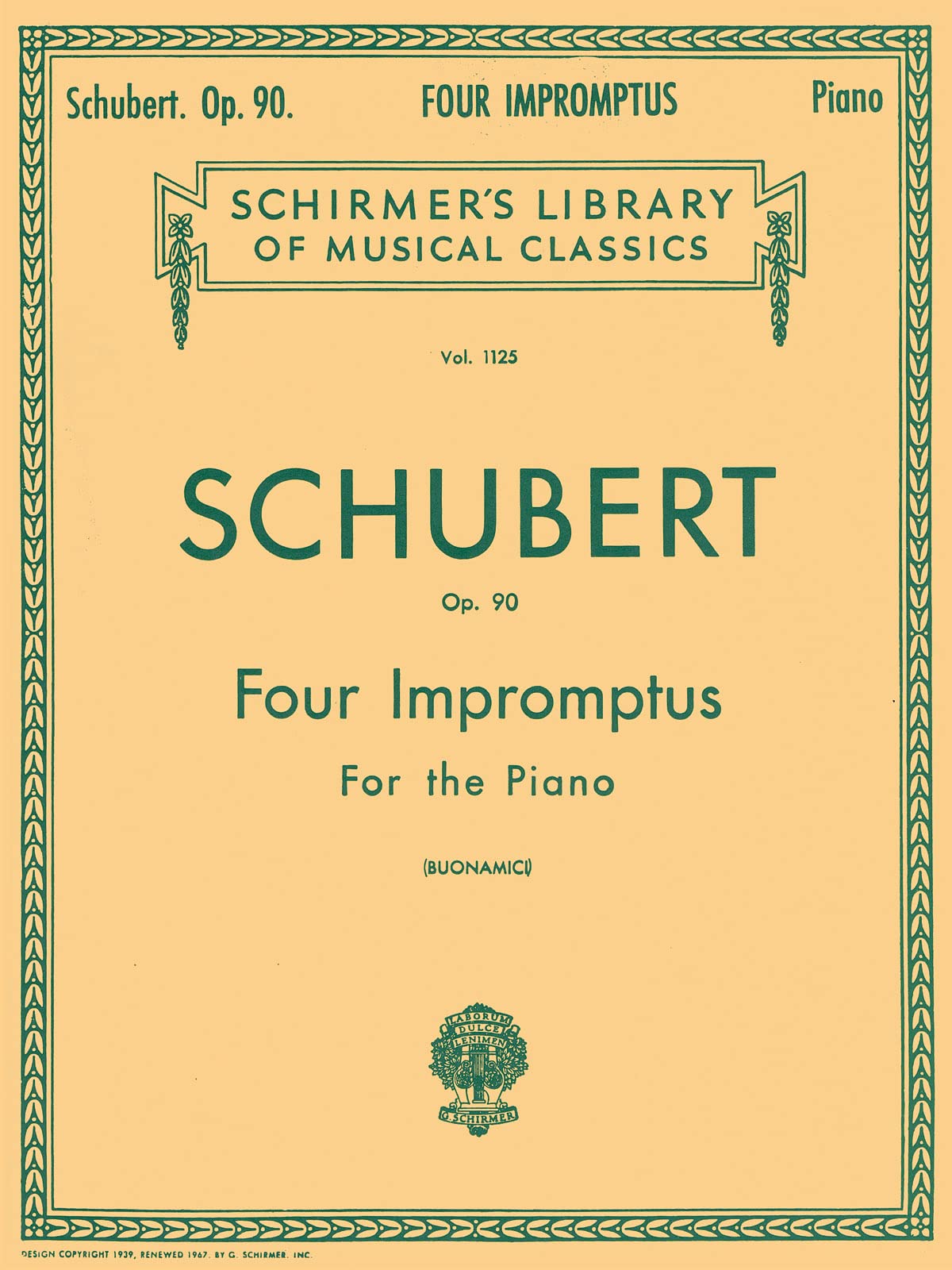 4 Impromptus, Op. 90. Solo de Piano. book