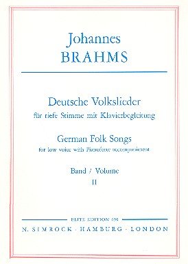 Deutsche Volkslieder: Vol. 2. tiefe Singstimme und Klavier. tief. Sheet Music