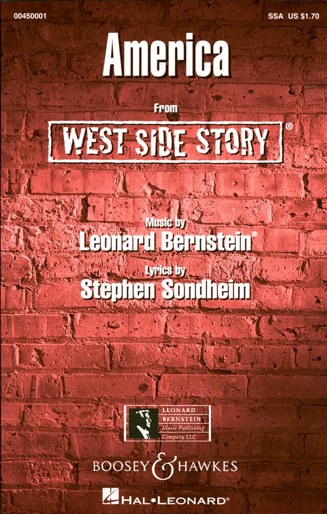 West Side Story: America. Kinder- oder Frauenchor (SSA) und Klavier. Chorpartitur. Sheet Music