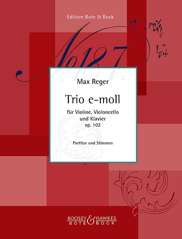 Trio e minor: op. 102. piano trio. Partition et parties. book